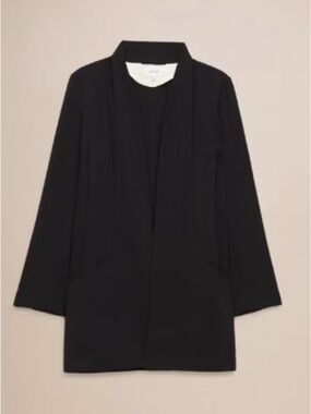 Aritzia Wilfred Cayette Black Crepe Open-Front Women's Blazer Jacket - Size 8